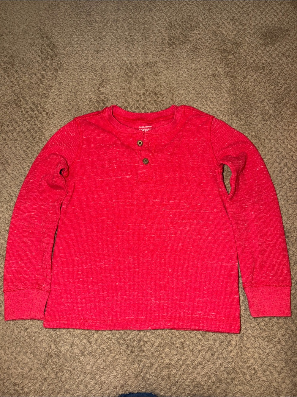 Jumping Bean Kids Red Cotton Blend Long-Sleeve Henley Top - 5T